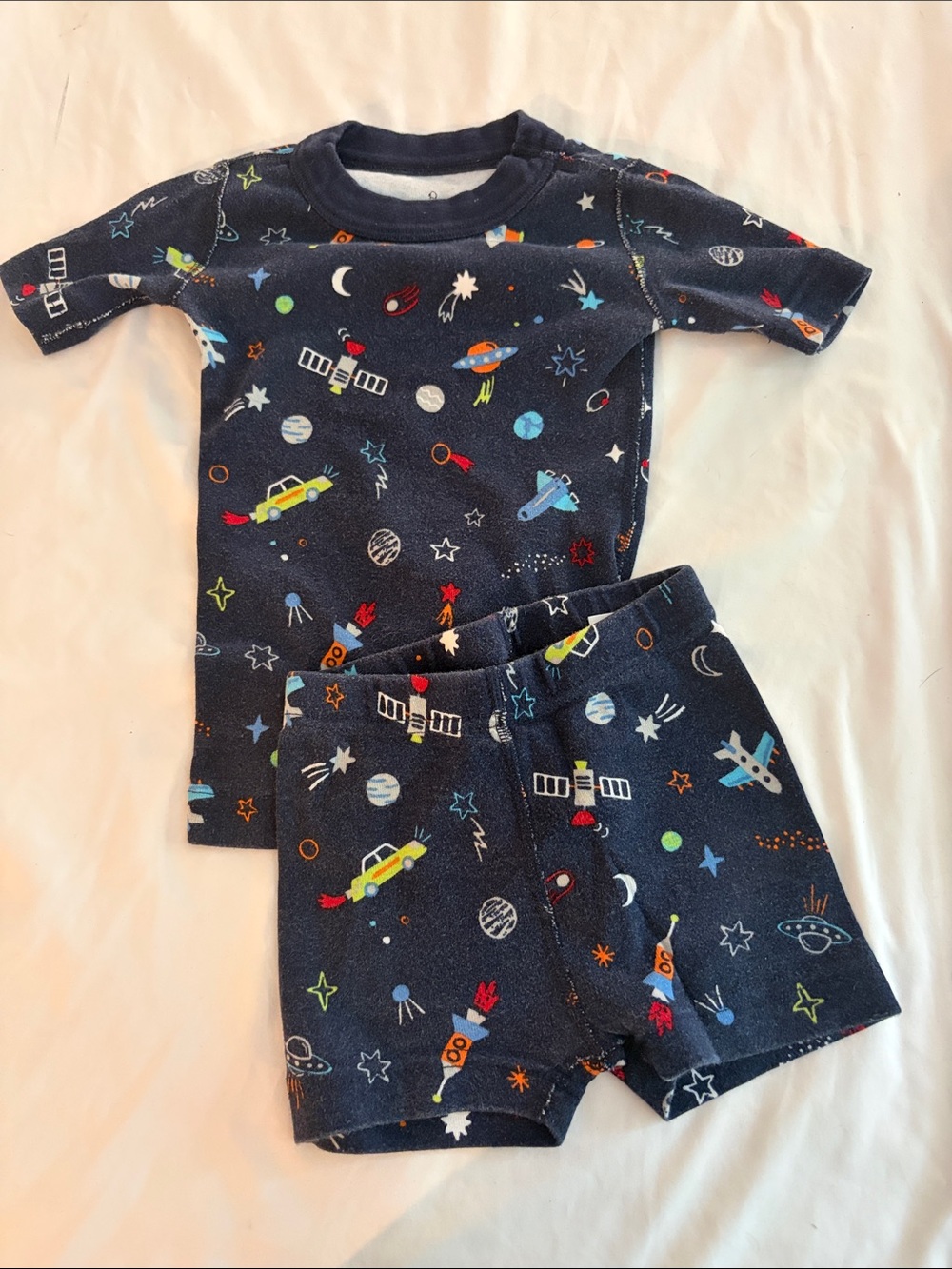 Toddler Navy Space-Print Pajama Set